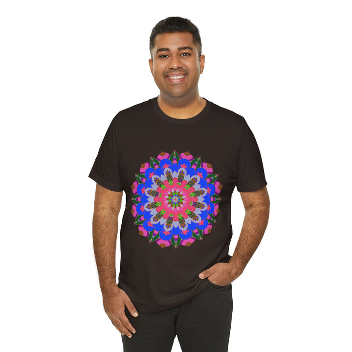 Colorful Mandala Geometric T-Shirt featuring vibrant, intricate design and eye-catching colors