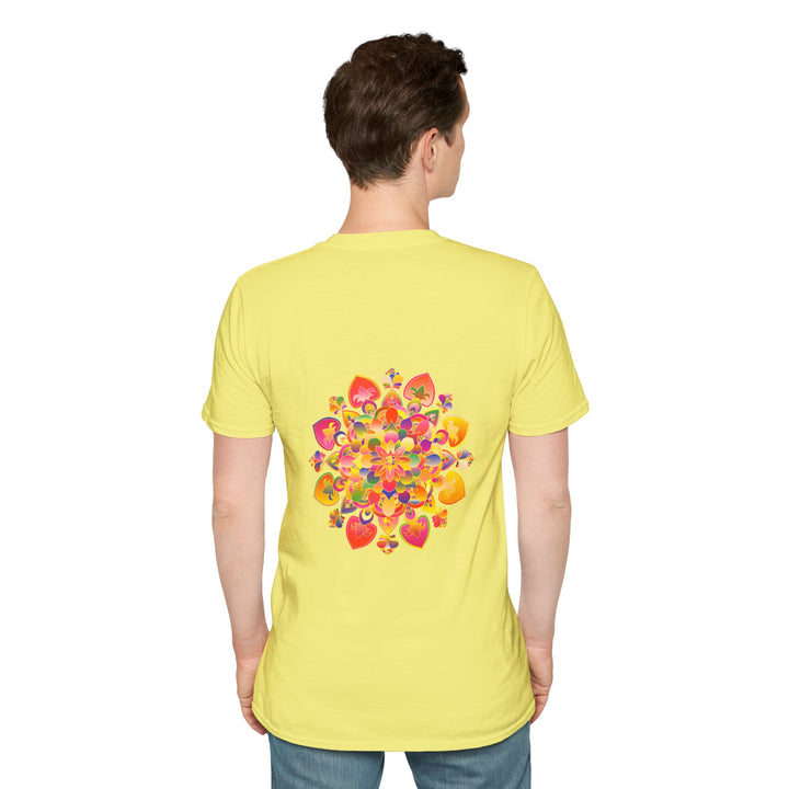 Lotus Mandala Unisex T-Shirt with Hand-Drawn Unique Design from Blululi, a stylish and versatile clothing option for all genders