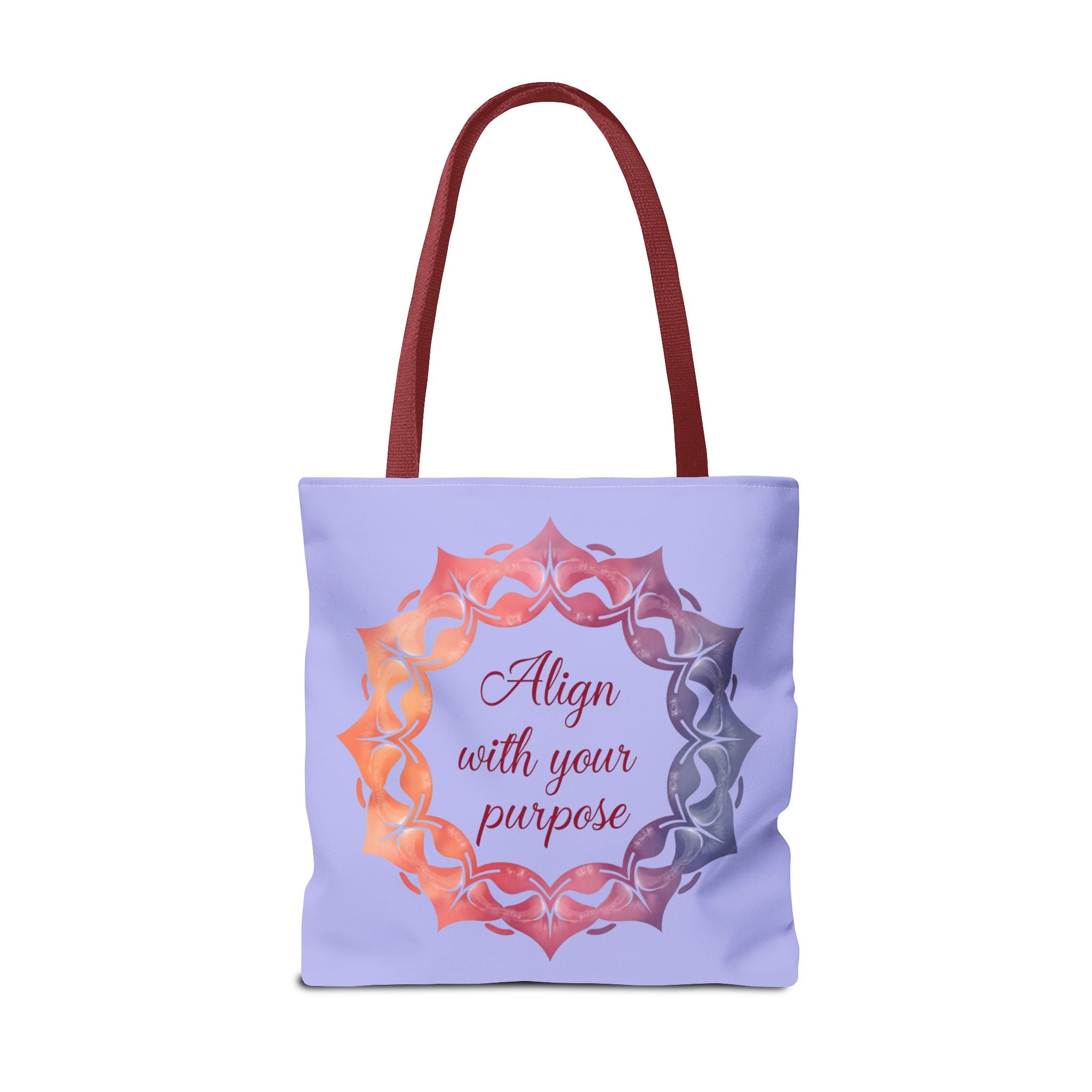 Vibrant orange and purple Mandala Tote Bag for everyday use