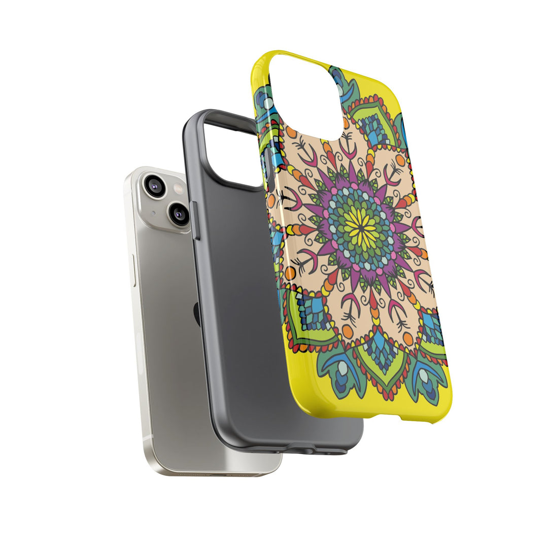 Intricate Floral Yellow Phone Case for Bold Protection and Style