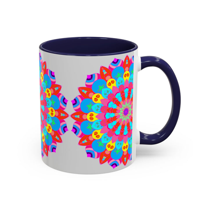 Vibrant mandala mug featuring a beautiful design symbolizing peace and tranquility