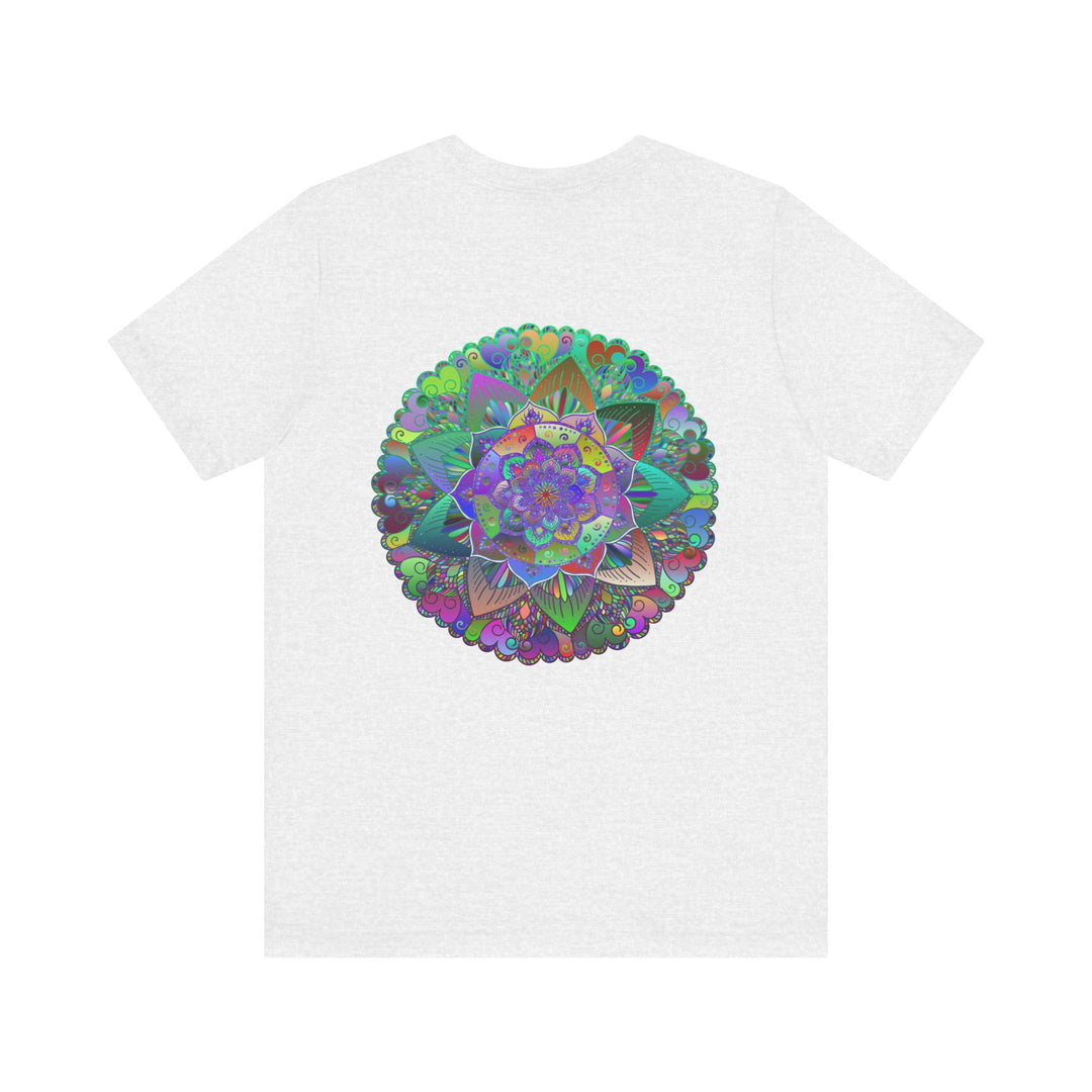 Colorful and vibrant mandala t-shirt promoting inner peace and tranquility