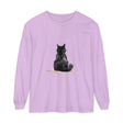 Black Cat Watercolor Unisex Long Sleeve T-Shirt featuring a beautiful watercolor design of a black cat on a high-quality, comfortable long sleeve shirt