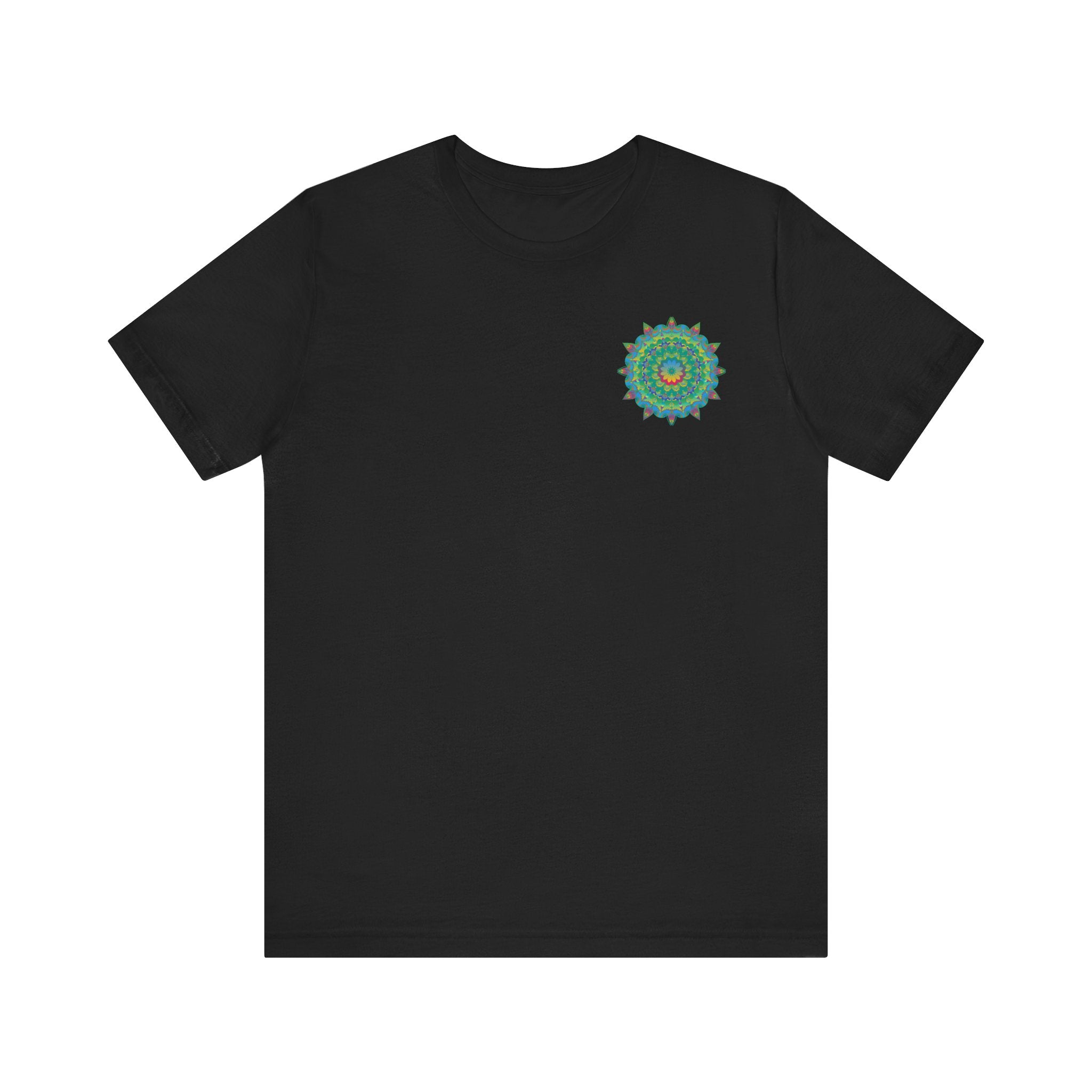 Beautiful Mandala Tee depicting symbols of spiritual peace and harmony