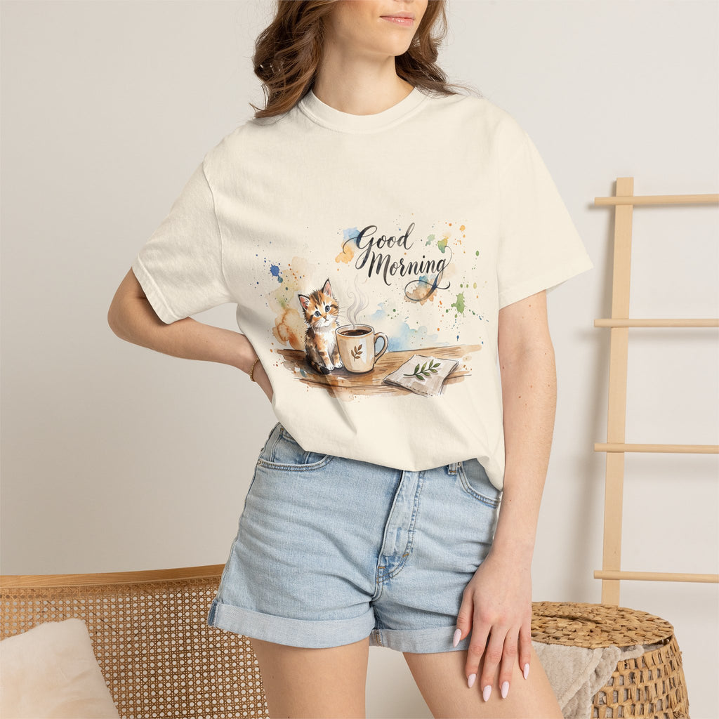 Good Morning Cat T-Shirt | Ultra-Soft Cotton Graphic Tee