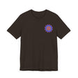 A beautiful, colorful Vibrant Mandala Tee featuring spiritual symbols promoting peace and harmony, perfect for finding inner balance and tranquility