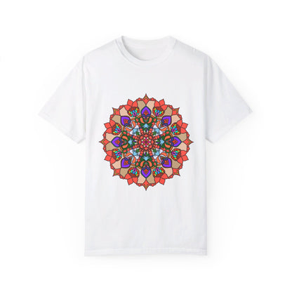 Unisex Mandala T-Shirt made with 100% Ring-Spun Cotton and Hand-Drawn Mandala Art, Garment-Dyed for Extra Comfort