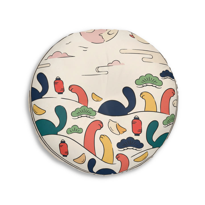 Gemütliches Katzen-Bodenkissen zum neuen Jahr