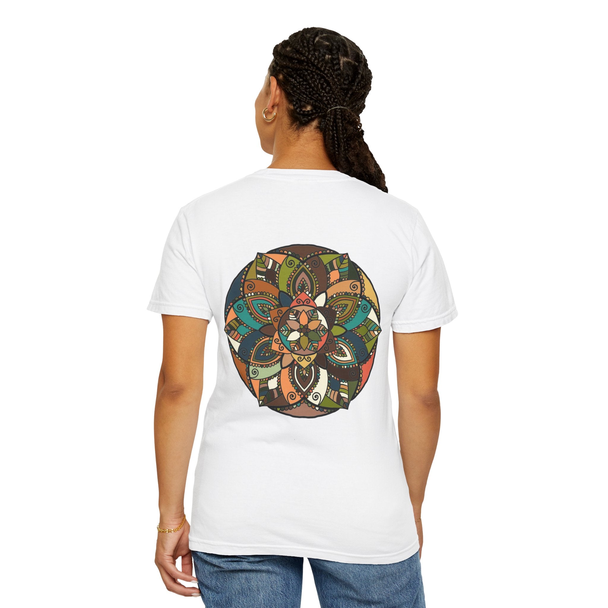 Mandala Earth Flora T-Shirt — Earthy Tones Geometric Art Tee