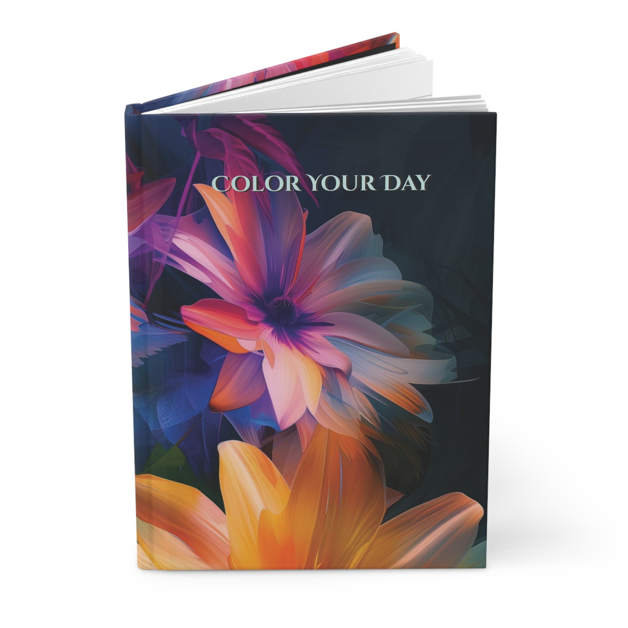 Diario con copertina rigida Deep Blue Floral Spiritual Journey