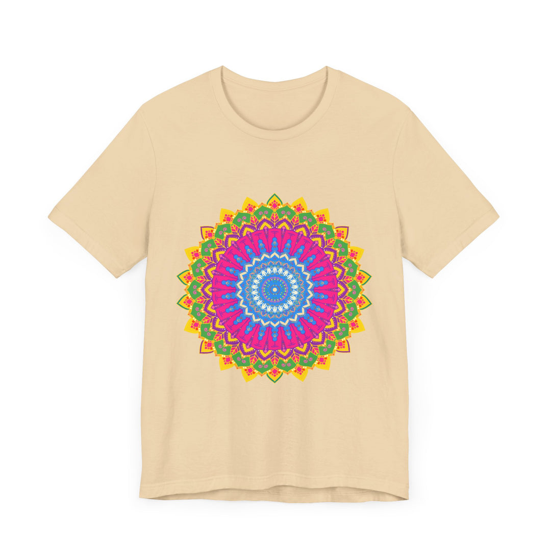 Vibrant Mandala Tee featuring a colorful and intricate design with bold, eye-catching patterns and vivid hues, perfect for adding a pop of color to your wardrobe