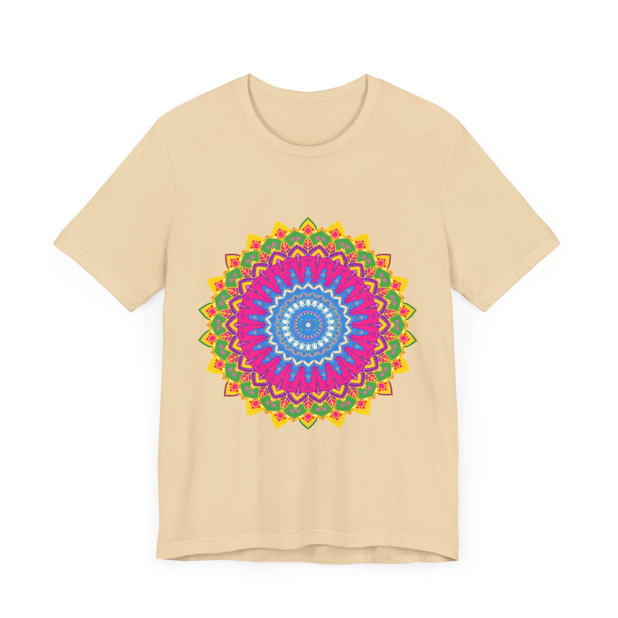 Vibrant Mandala Tee featuring a colorful and intricate design with bold, eye-catching patterns and vivid hues, perfect for adding a pop of color to your wardrobe