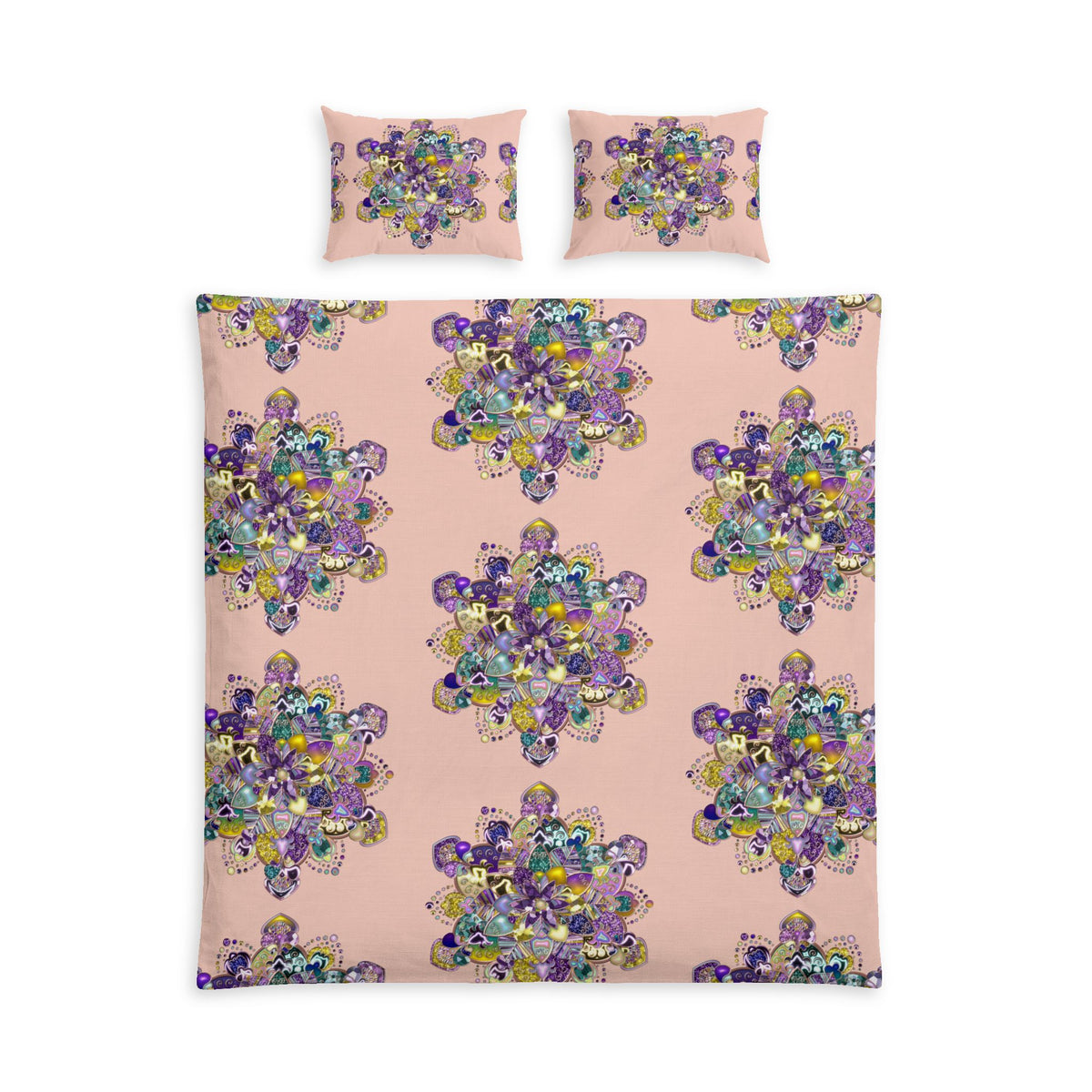 Pink Jewel Floral Cotton Bed Set