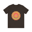 Vibrant and detailed mandala tee with intricate and colorful pattern design