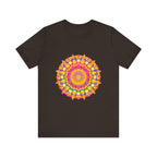 Vibrant and detailed mandala tee with intricate and colorful pattern design