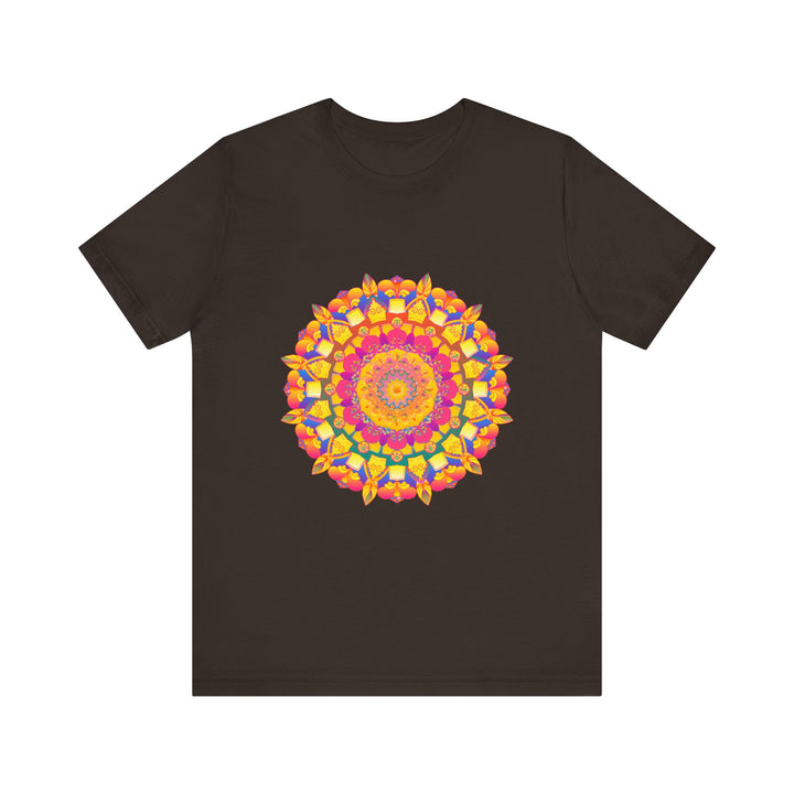 Vibrant and detailed mandala tee with intricate and colorful pattern design