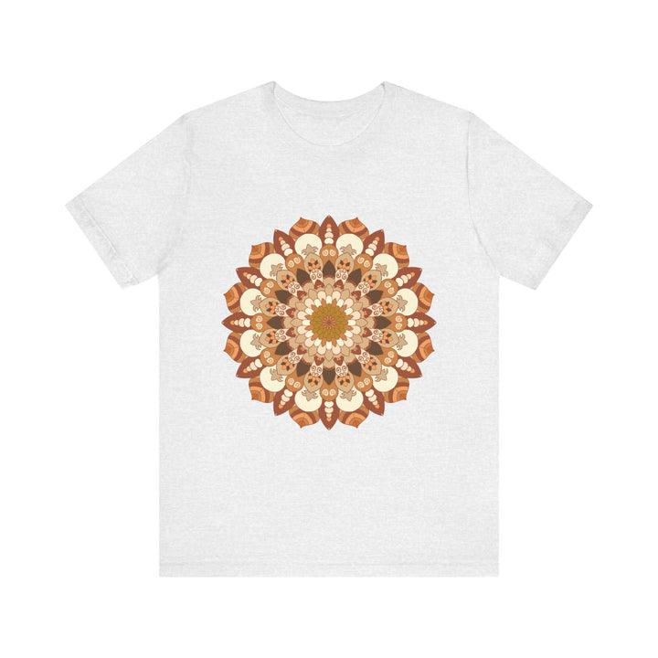 Beautiful brown and orange Intricate Mandala Tee with ornate design and intricate patterns