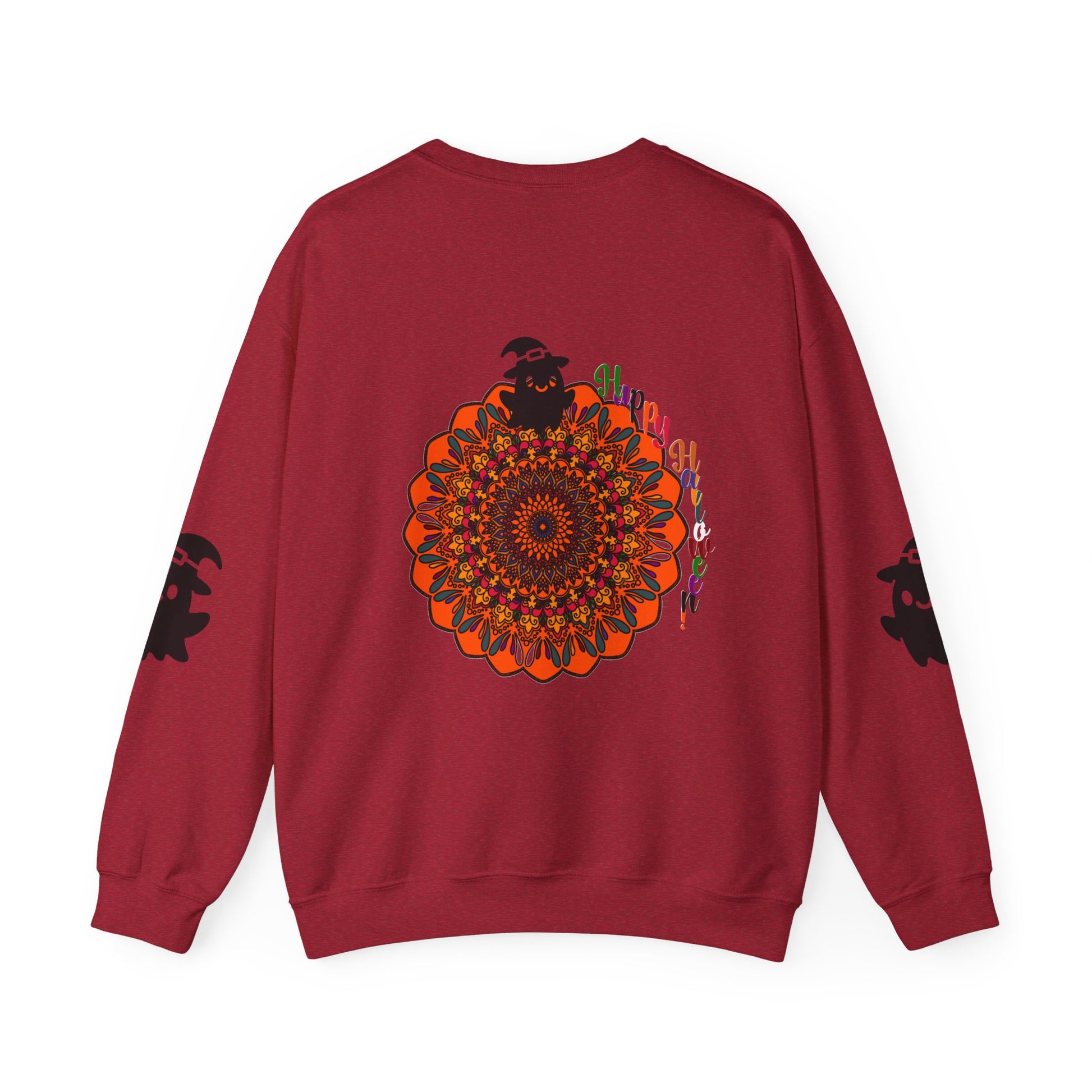 Unisex Heavy Blend™ Crewneck Sweatshirt featuring a Halloween design with cute ghosts