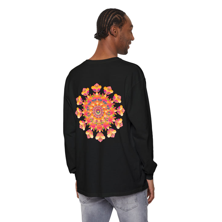 Colorful mandala design long sleeve t-shirt for men and women