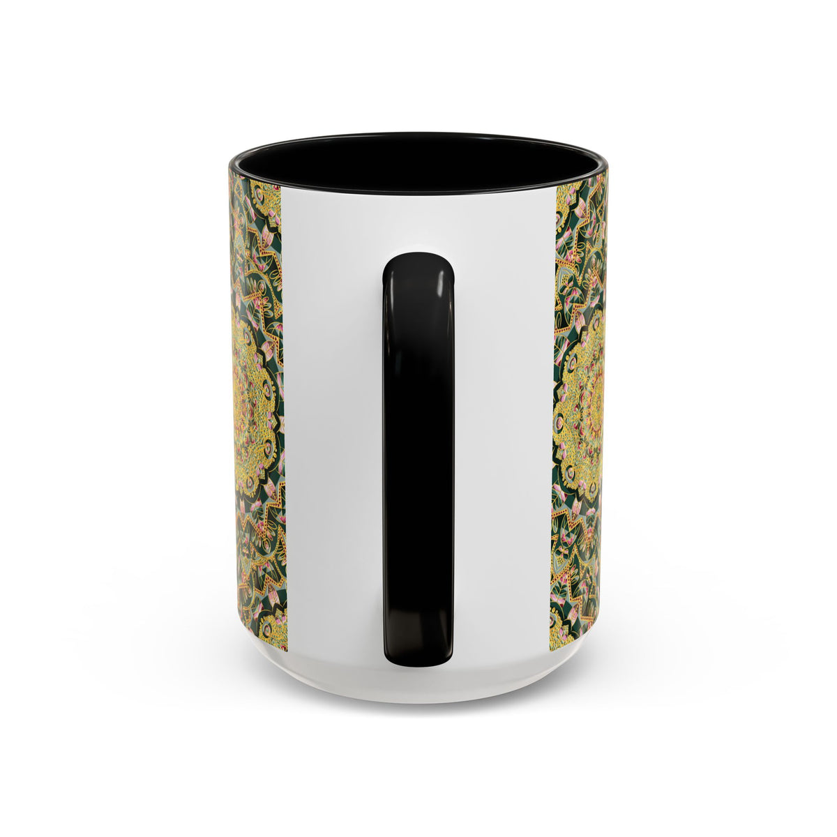 Mandala Floral Coffee Mug – Bohemian Botanical Ceramic Cup