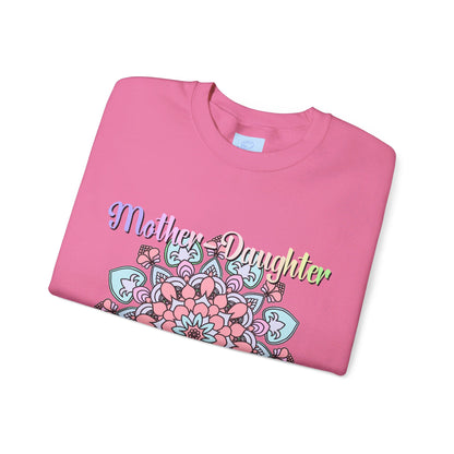 Beautiful unisex crewneck sweatshirt featuring 'Mother-Daughter Bond' design, perfect birthday gift for mom