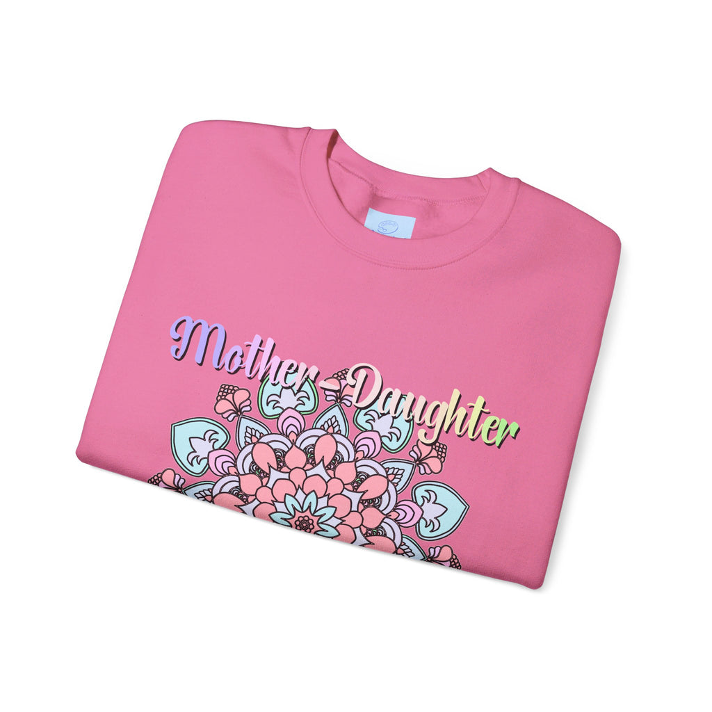 Beautiful unisex crewneck sweatshirt featuring 'Mother-Daughter Bond' design, perfect birthday gift for mom