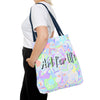 Colorful and vibrant Mandala Tote Bag featuring 'Art for Life' quote, perfect for carrying your essentials in style