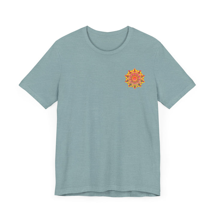 A stunning vibrant mandala tee featuring intricate designs for spiritual peace and harmony, perfect for meditation and yoga practices