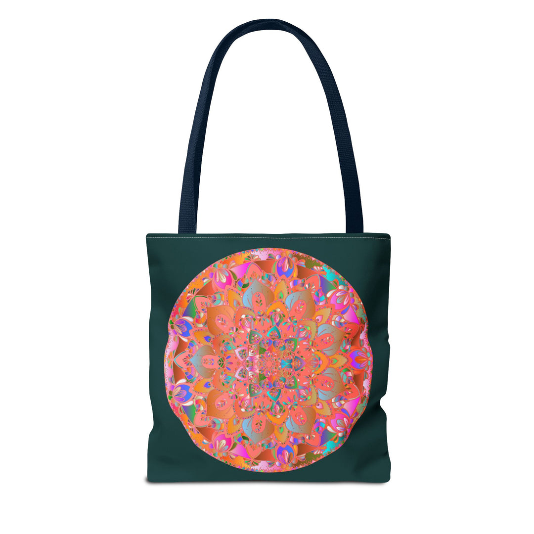 Colorful and intricate Mystical Nature Mandala Tote Bag with floral patterns