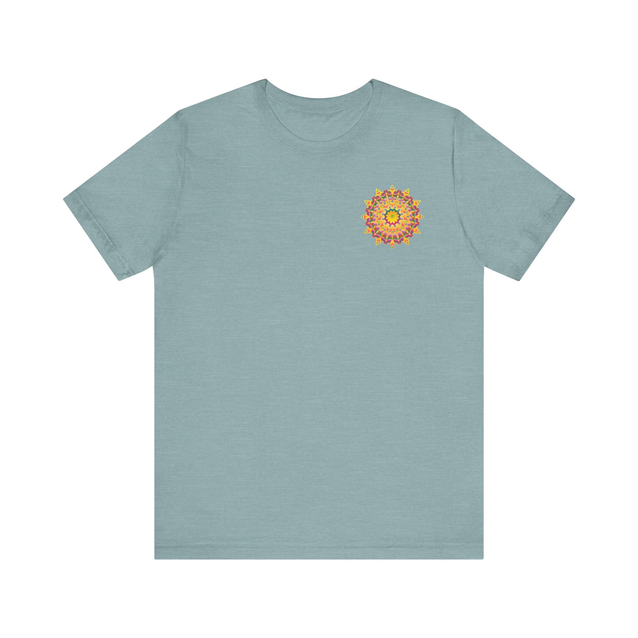 Vibrant Mandala Tee - Peace & Harmony, colorful shirt with intricate mandala design representing tranquility and balance