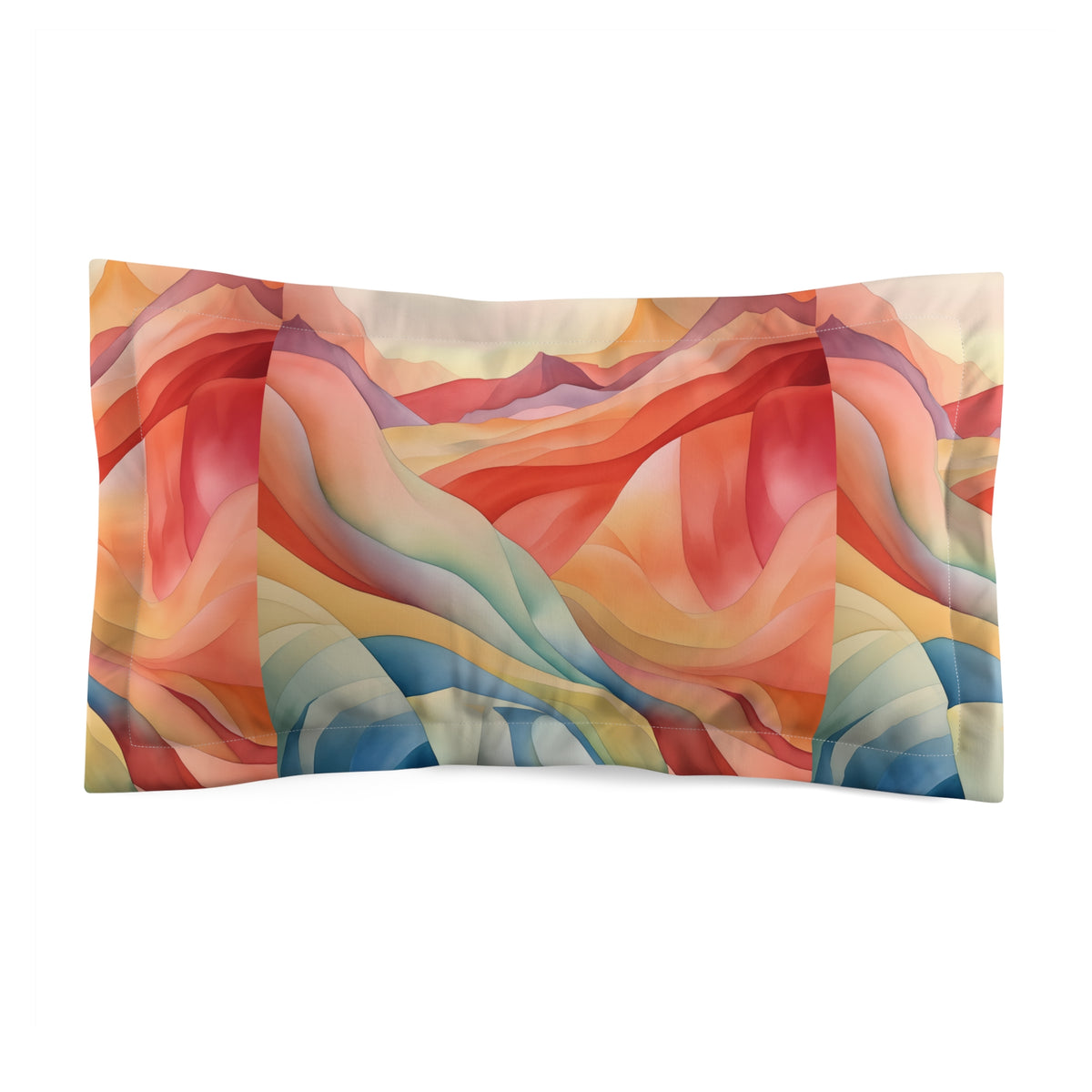 Kissenbezug „Abstrakte Farbwelle“ – Dekorativer Kissenbezug mit lebendigem Aquarell-Landschaftsmotiv