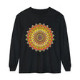 Intricate Mandala Unisex Long Sleeve T-Shirt featuring vibrant, detailed mandala design
