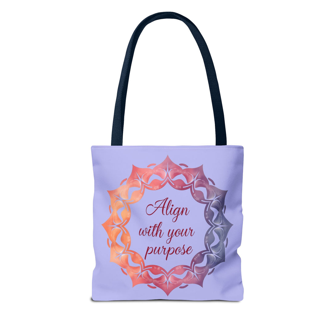 A vibrant and stylish orange and purple Mandala Tote Bag, perfect for everyday use with a purposeful design