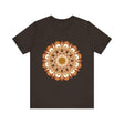 Beautiful brown and orange intricate mandala design tee shirt for women