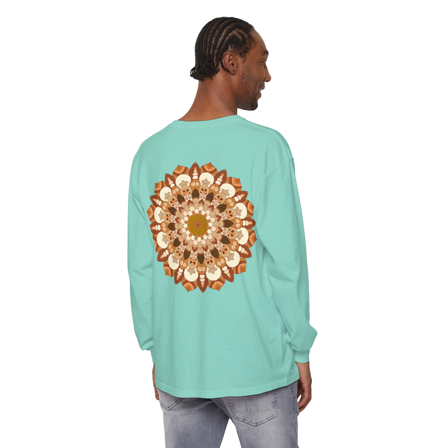 Intricate Mandala Unisex Long Sleeve T-Shirt with detailed pattern design