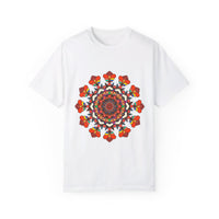 Unisex Mandala T-Shirt made from 100% Ring-Spun Cotton, hand-drawn Mandala art, and garment-dyed for maximum comfort and style