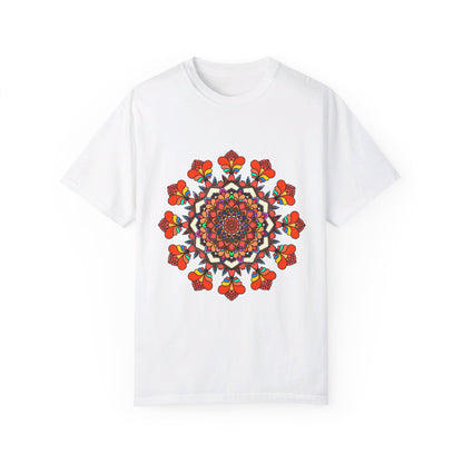 Unisex Mandala T-Shirt made from 100% Ring-Spun Cotton, hand-drawn Mandala art, and garment-dyed for maximum comfort and style