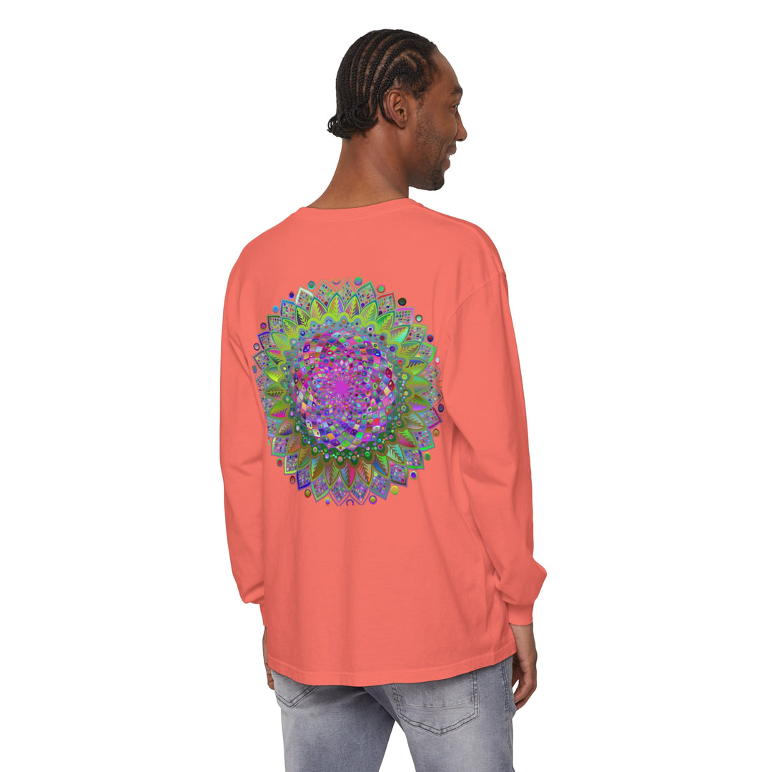 Colorful and intricate mandala design long sleeve t-shirt for all genders