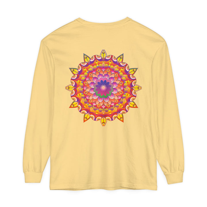 Colorful and intricate mandala design long sleeve t-shirt for men and women