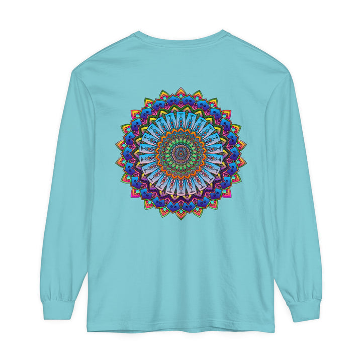 Colorful and intricate mandala design long sleeve unisex t-shirt