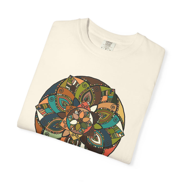 Mandala Earth Flora T-Shirt — Earthy Tones Geometric Art Tee
