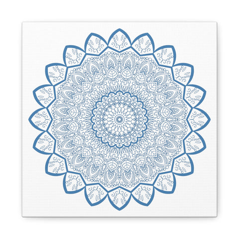 Handmade Mandala Art - Steel Blue - Matte Canvas - 1.25