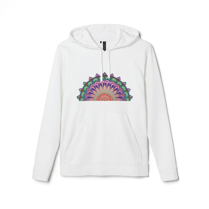 A cozy and stylish pastel mandala fleece hoodie by Adidas for women