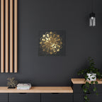 Das Stille Zentrum – Leinwand aus schwarzem Marmor und Gold