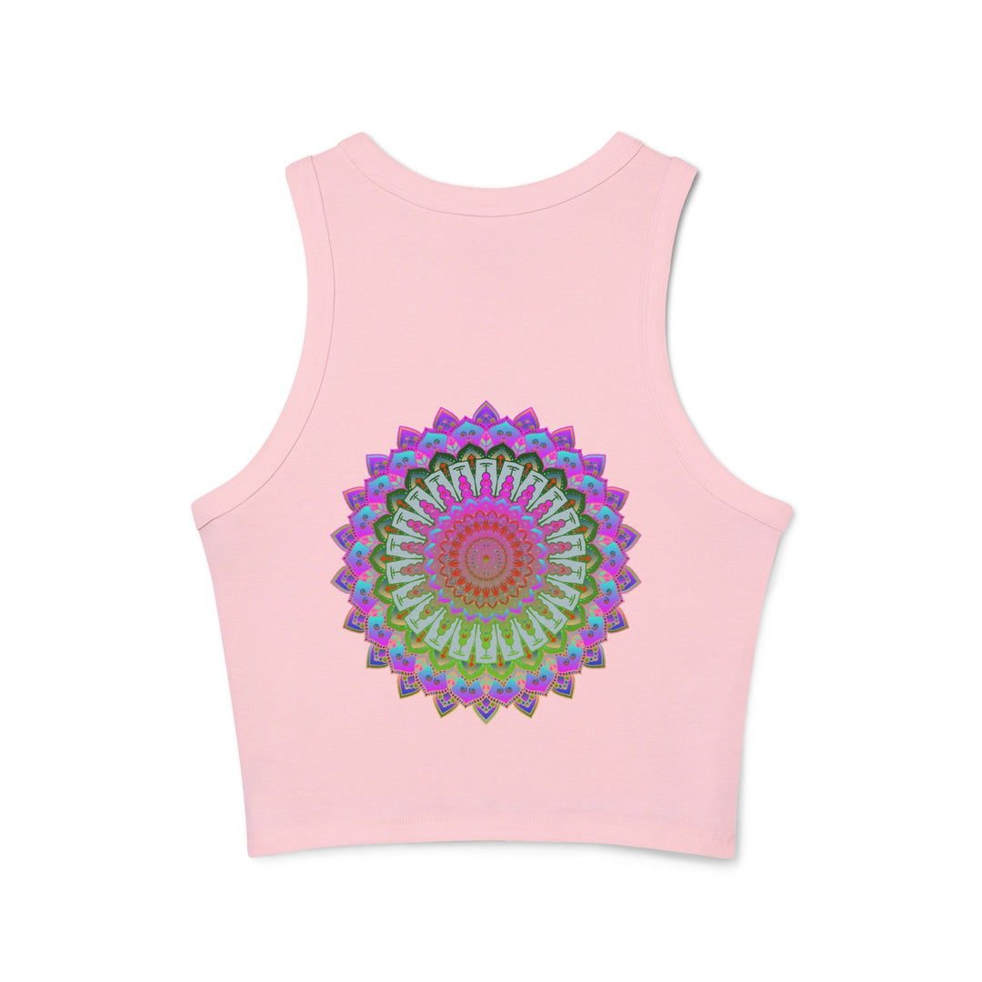 Vibrant Mandala Racerback Tank Top adding a pop of color to your wardrobe