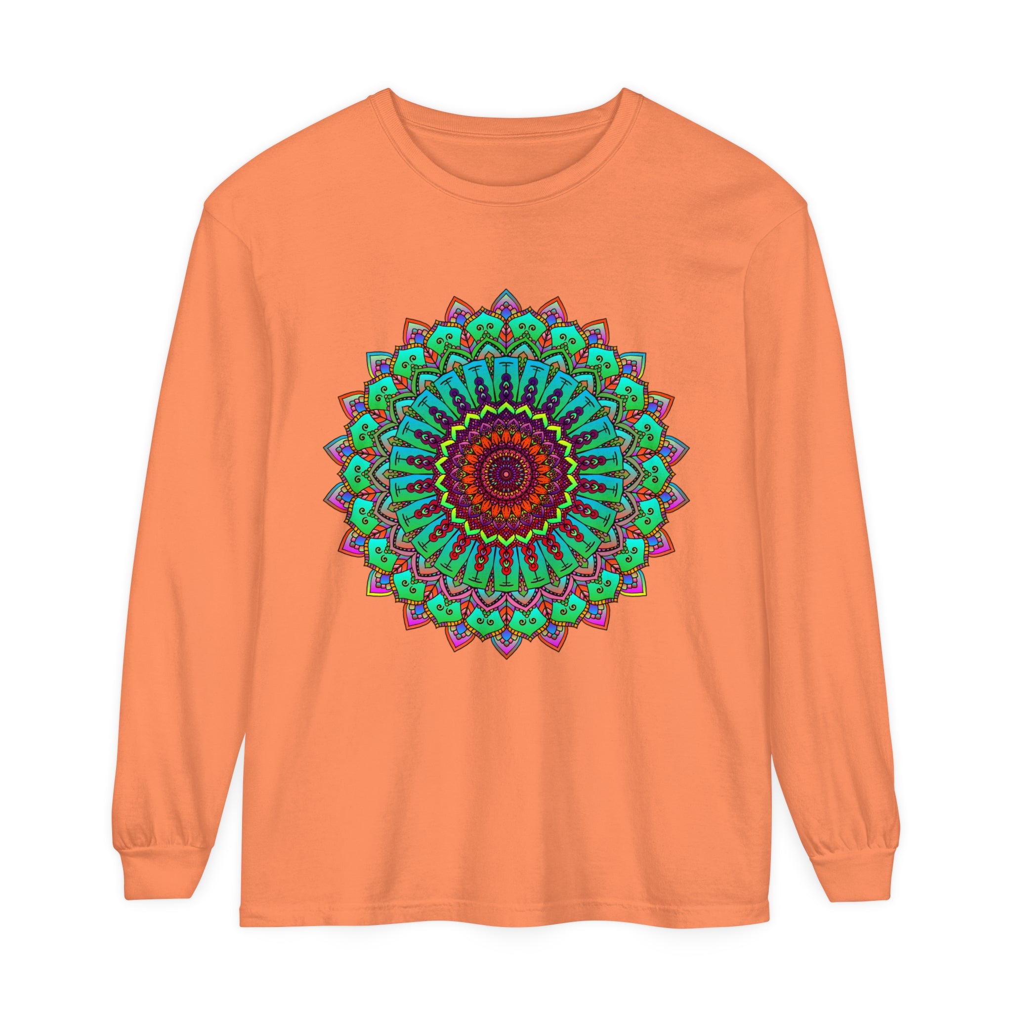 Vibrant Mandala Long Sleeve T-Shirt - Spiritual Art 2