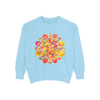 Vibrant and detailed mandala sweatshirt with colorful and intricate design