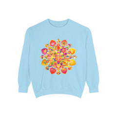Vibrant and detailed mandala sweatshirt with colorful and intricate design