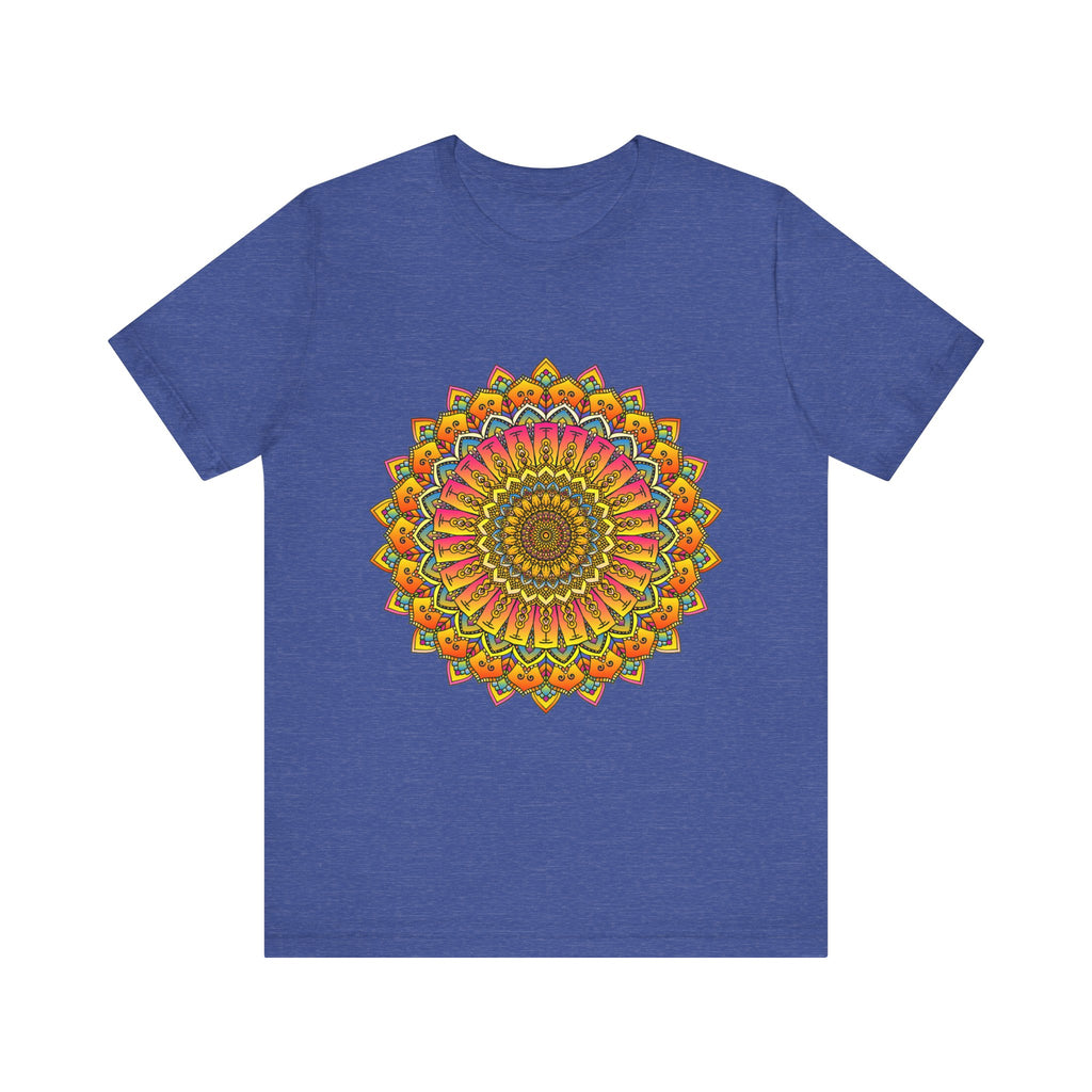 Vibrant Mandala Tee showcasing colorful spiritual art with intricate designs and bold, eye-catching colors