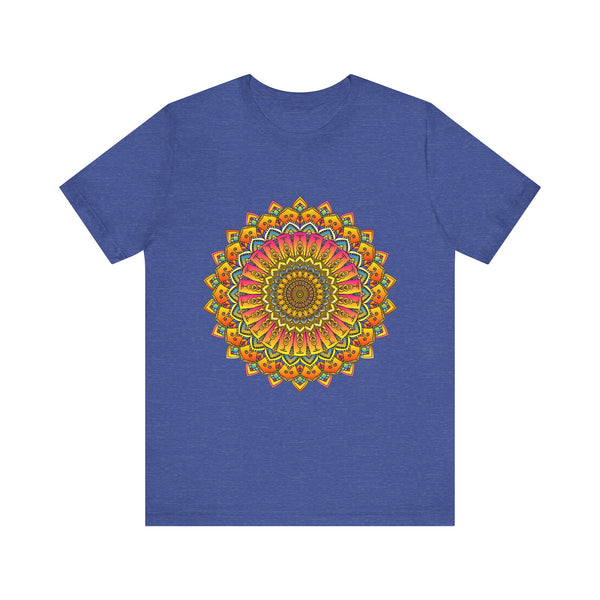 Vibrant Mandala Tee showcasing colorful spiritual art with intricate designs and bold, eye-catching colors